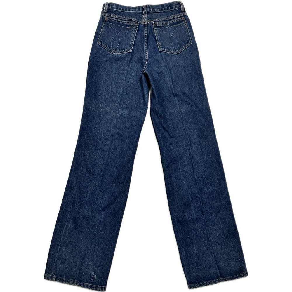 Vintage Y2K Preppy Jeans Classic Calvin Klein Dark Blue Button Fly Tall Size 6